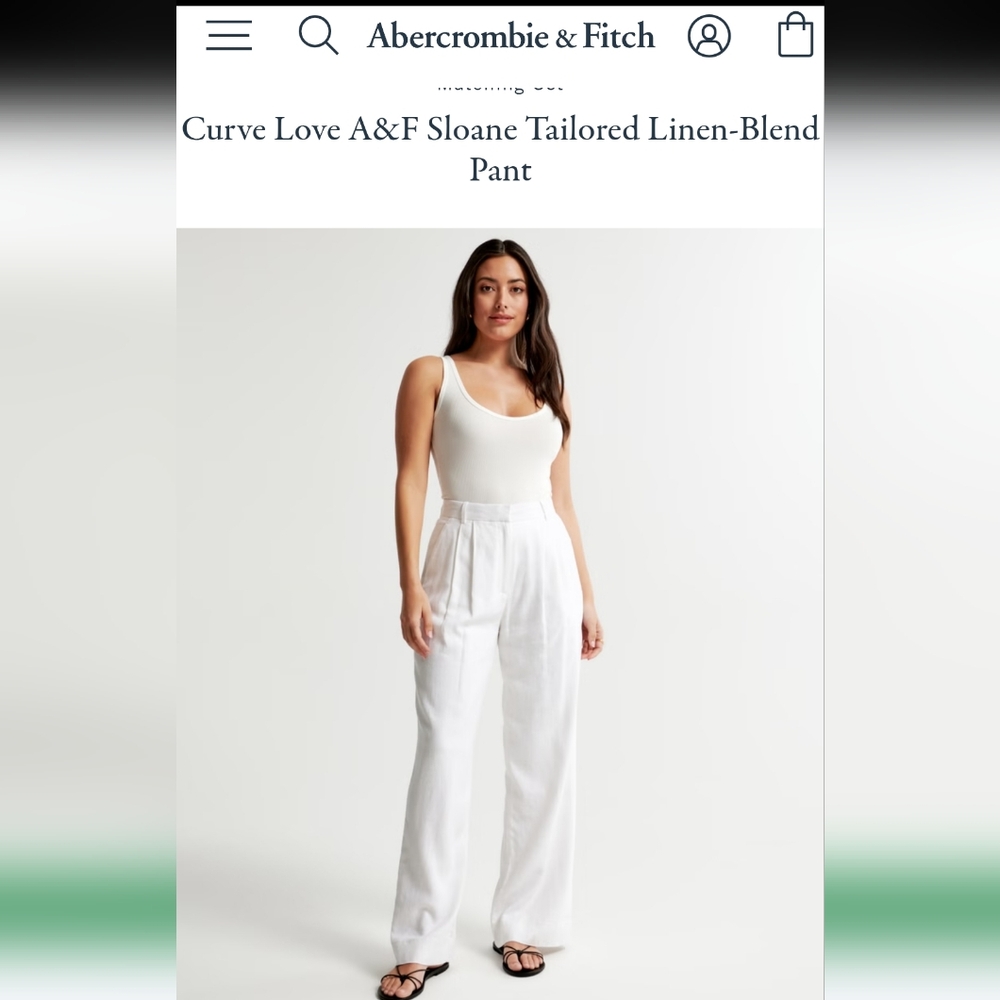 Abercrombie & Fitch White Wide Leg Pants